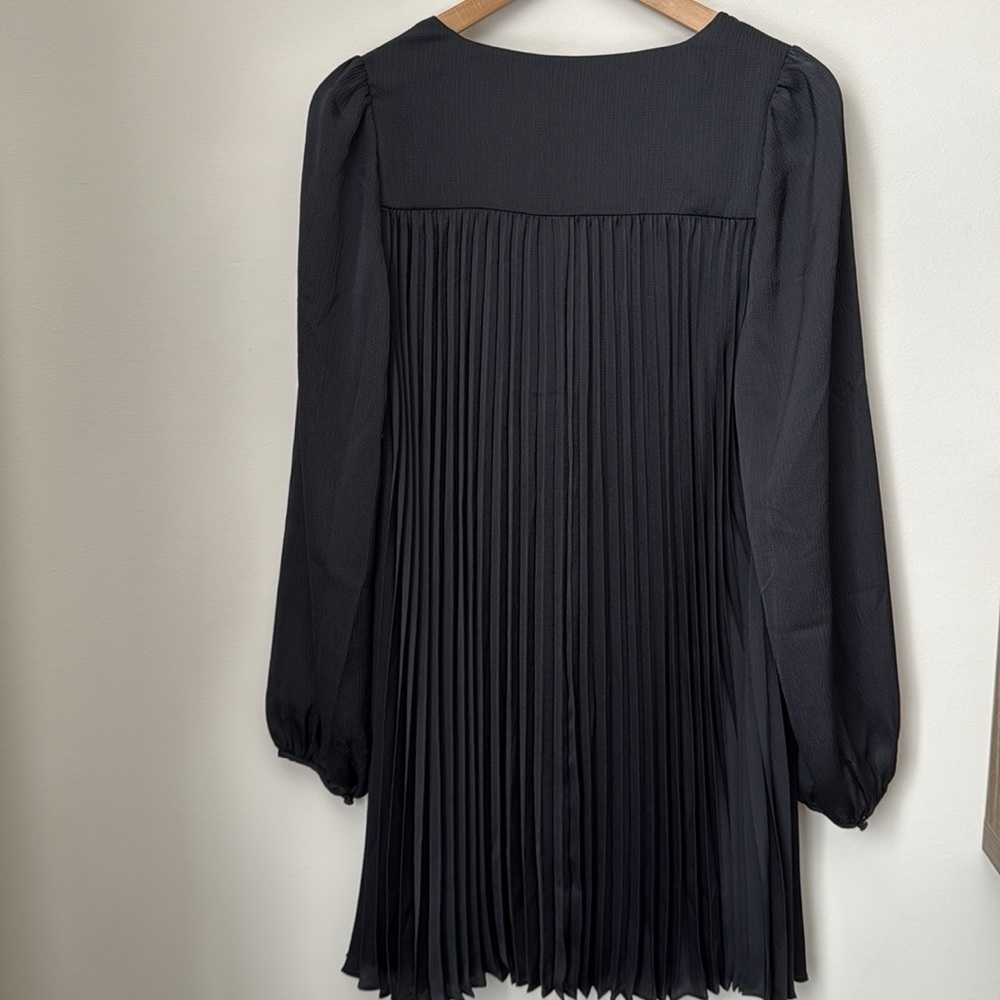 Sezane Black Pleated Dress Size 4 - Picture 7 of 10